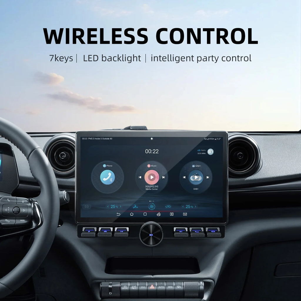 7 Keys LED Car Controller Volume Adjuster Wireless Multimedi