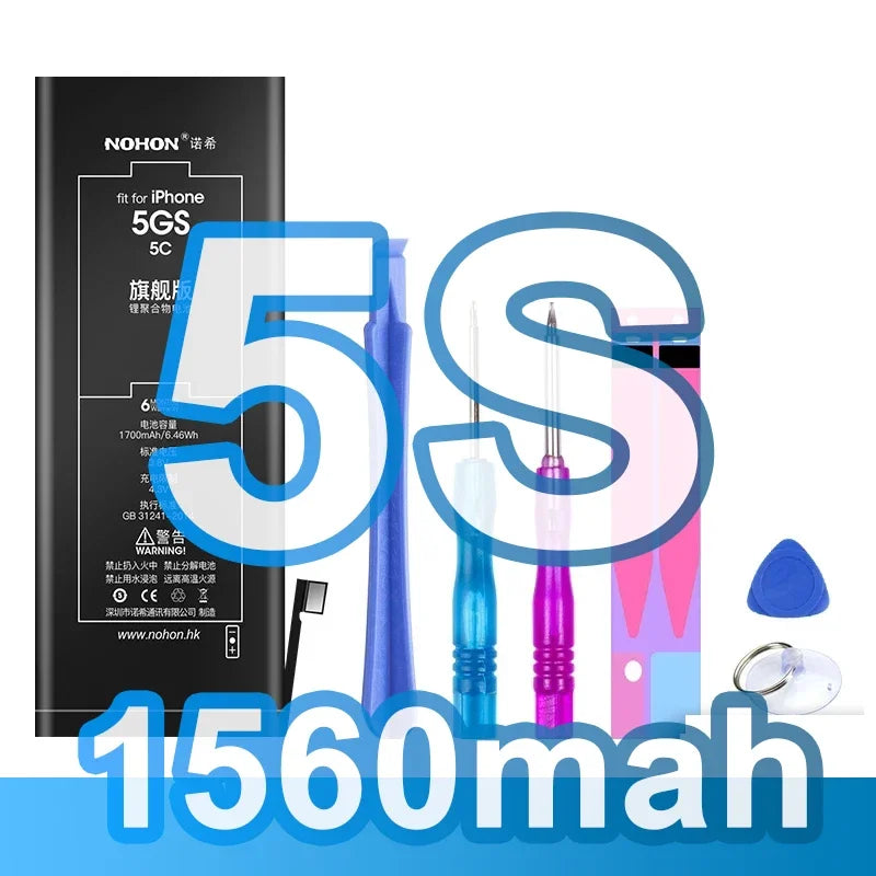 NOHON Phone Battery for iphone 5 6S 7 8plus X Xr Xs Max 11 12Pro 13 14 plus 15 15Pro MAX 12Mini SE Original Replacement Bateria