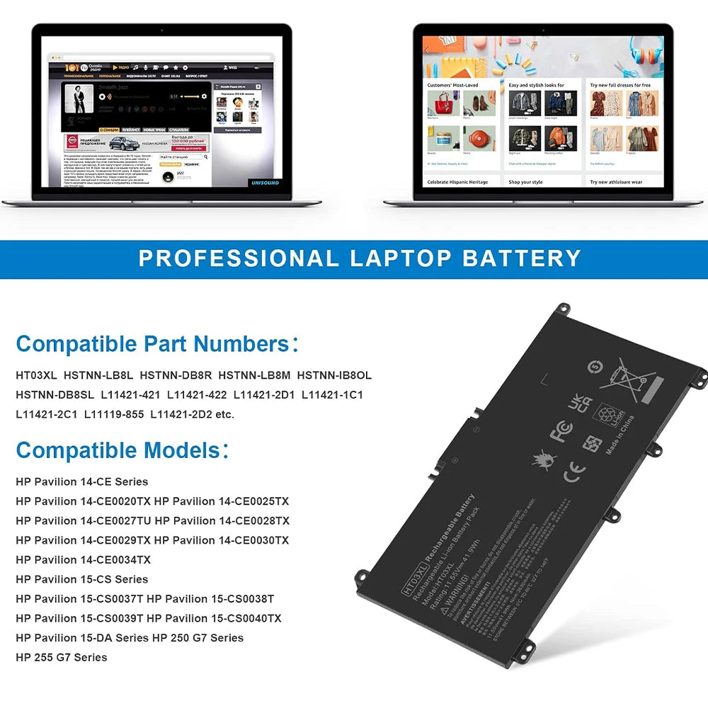 HT03XL L11119-855 Laptop Battery Replacement for HP Pavilion