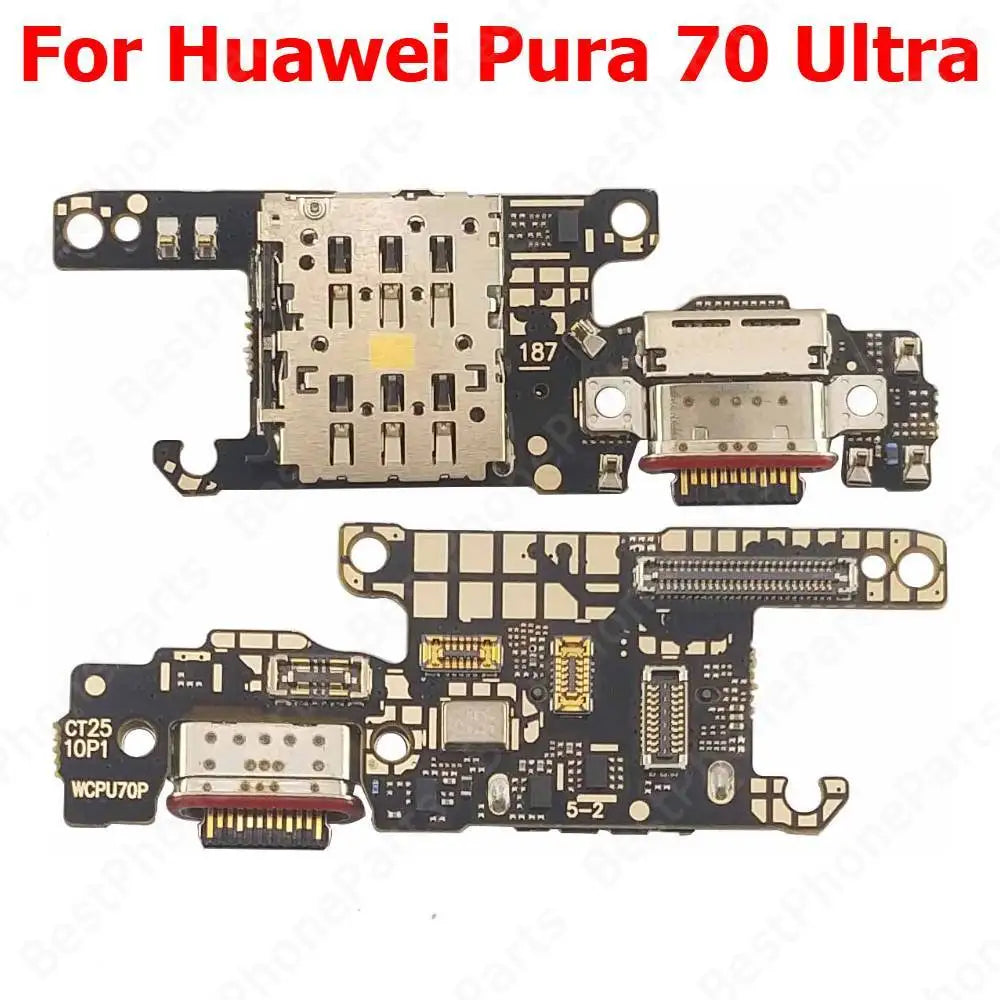 Charging Port For Huawei Pura 70 Pro P70 Ultra 5G Charge Board Usb Connector Plate Pcb Dock Flex Cable Mobile Phone Parts