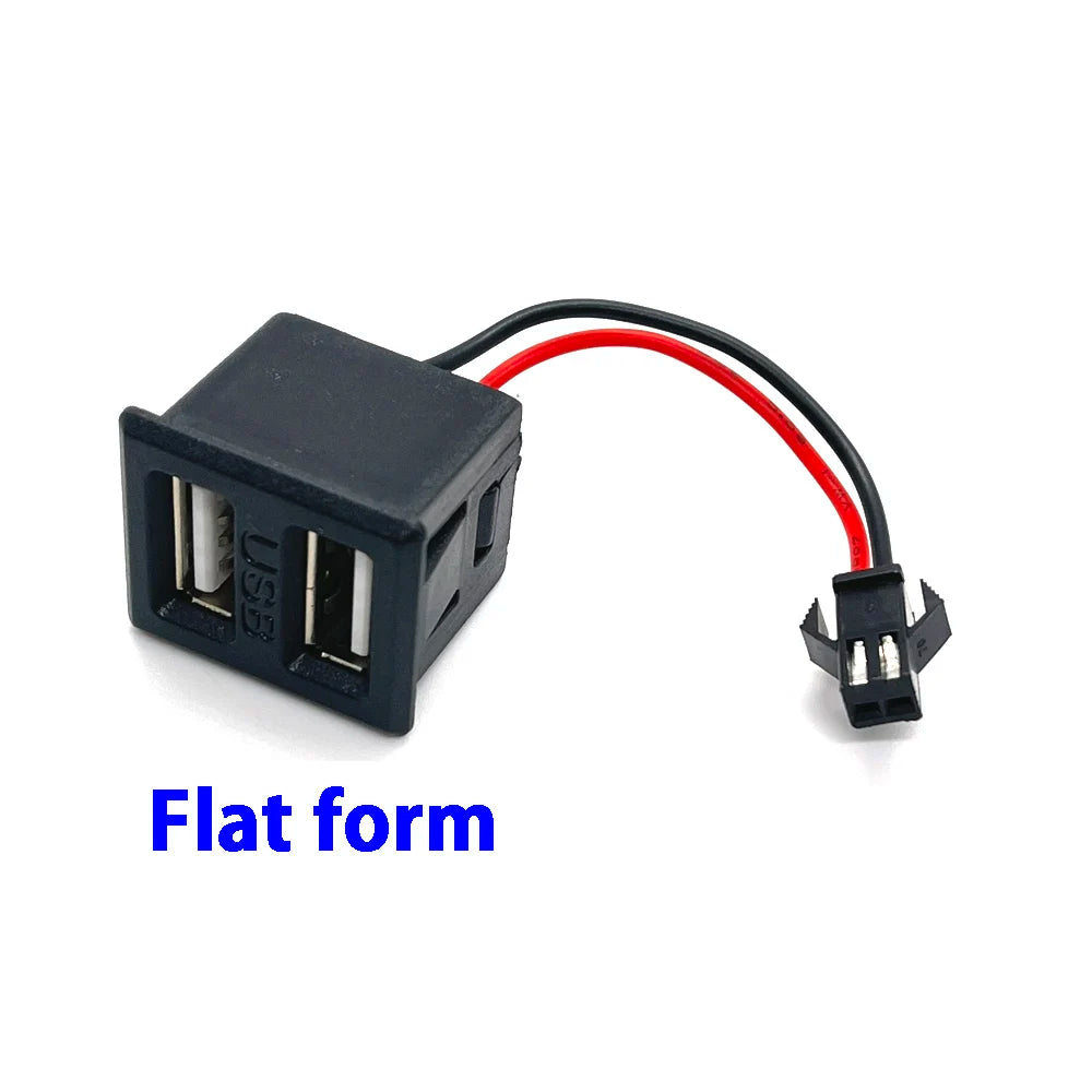 USB Female Base and Type-C Double-Layer Socket USB A Female Lamp Charging Socket Power Socket with Cable Black White Connector