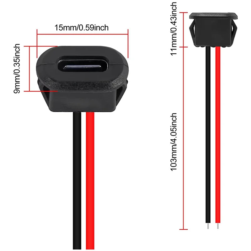 1/5PCS Type-C Female 2Pin USB Connector Type-C with Female S