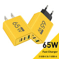 65W GaN USB Charger Type C PD 3 Ports Fast Charging Cellphon