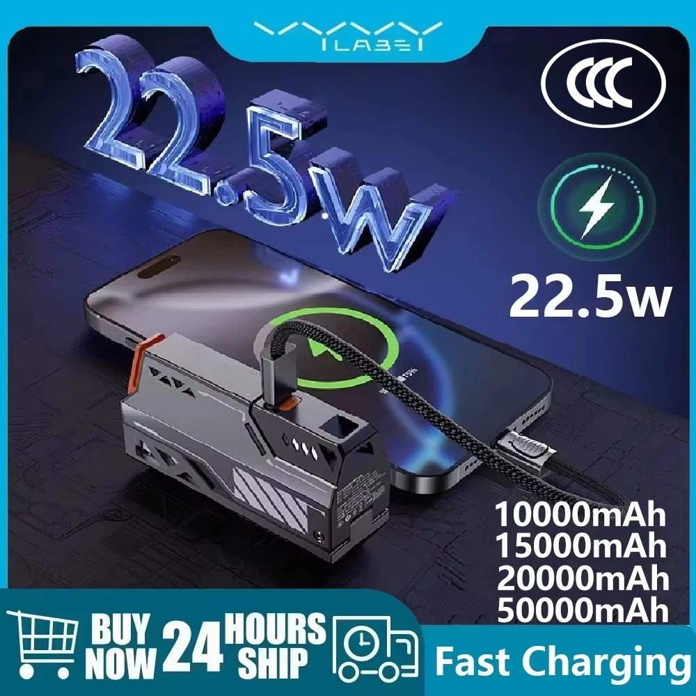 Vyvylabs 10000-50000mAh Detachable Power Bank 22.5W Fast Cha