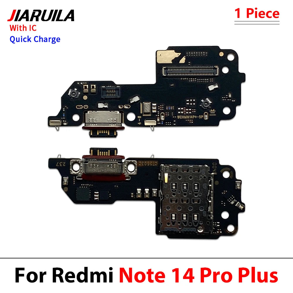 NEW For Xiaomi Redmi Note 14 5G 4G 14 Pro Plus USB Charger Connector Charging Port Micro Board Main LCD Flex Cable Replacement