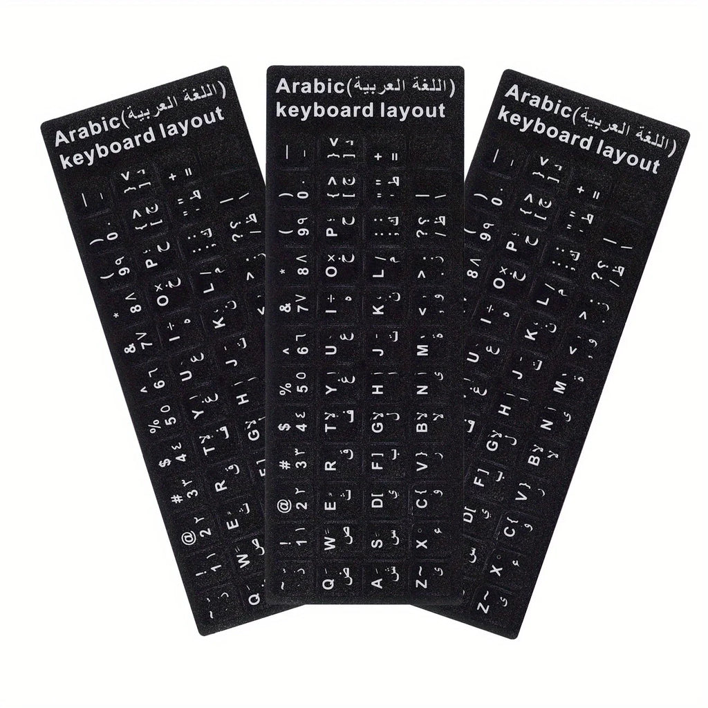 3pcs White Keyboard Sticker for Russia Korean Arabic Spanish Keyboard Replacement Universal Stickers for Computer