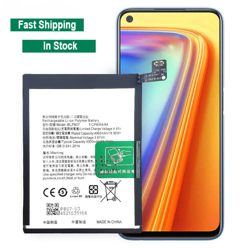 NEW 5000mAh BLP807 Replacement Mobile Phone Battery for OPPO