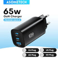 ASOMETECH GaN USB Type C Charger 65W 45W PPS PD QC4.0 Quick 