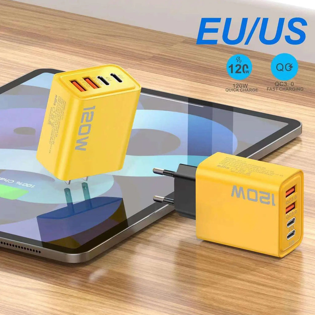 USB Fast Charging Block 120W USB Charger Plug Cube Fast Dual