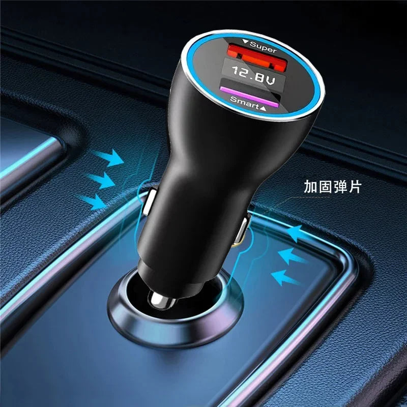 Dual 80W SUPERVOOC Car Fast Charger 8A 1M USB C Cable For On