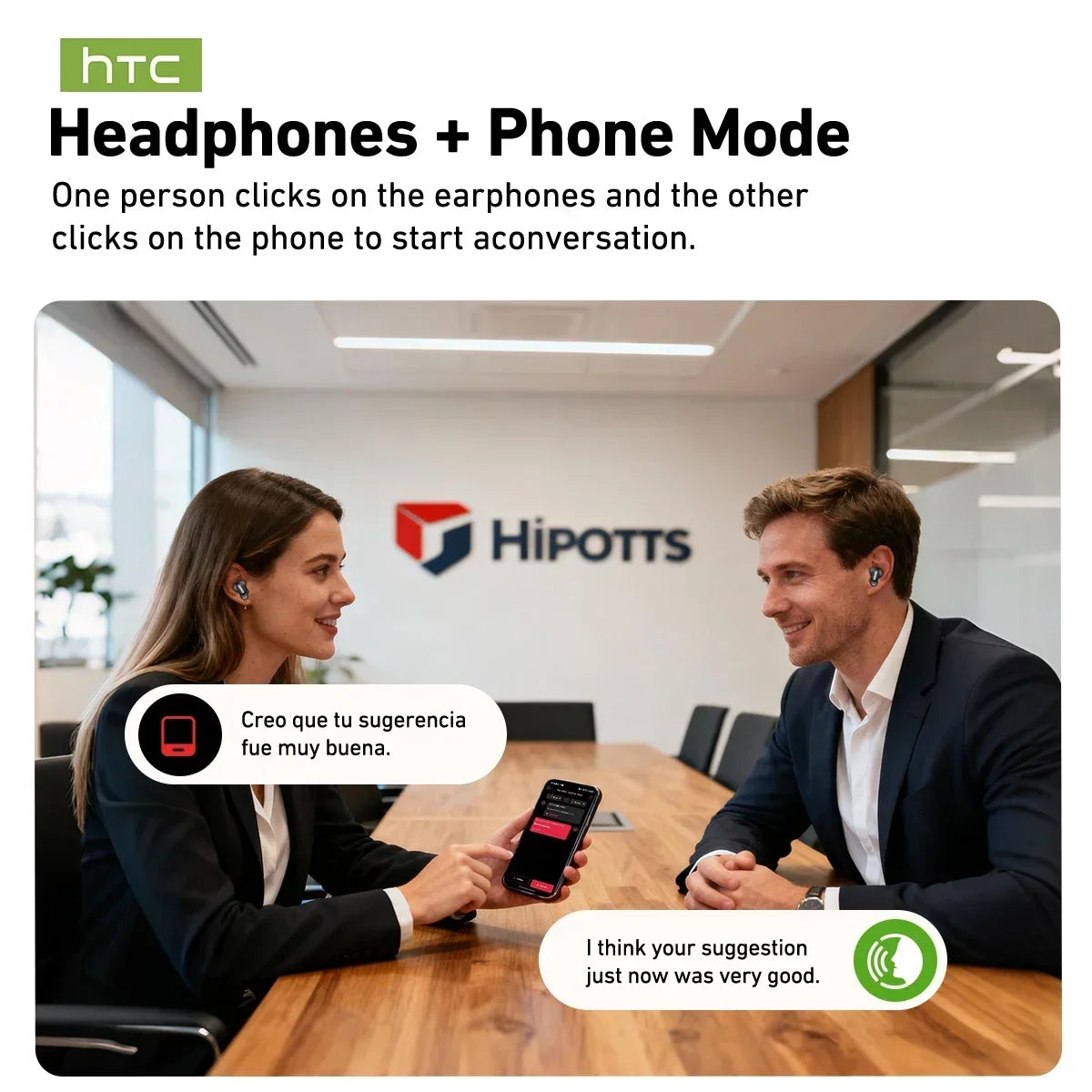 HTC NE79 TWS Wireless Bluetooth Earphones AI Translator Earb