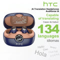 HTC NE79 TWS Wireless Bluetooth Earphones AI Translator Earbuds Noise Cancellation Long Battery Life Premium Audio Headphones