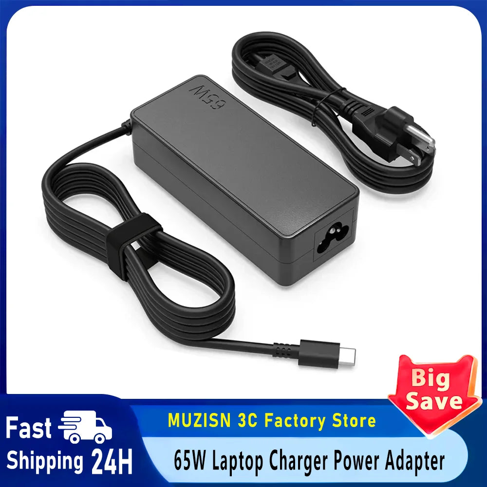 65W USB C Laptop Charger Power Adapter for Lenovo ThinkPad H