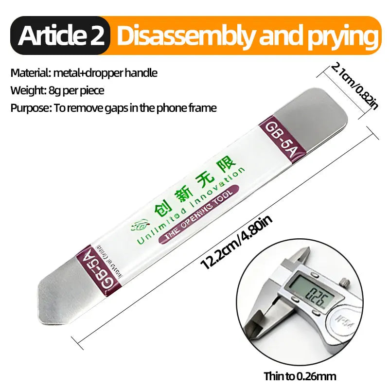 Metal Pry Tool Kit Ultra-Thin Opening Spudger for Mobile Phone Curved Screen Disassembly Repair Tools