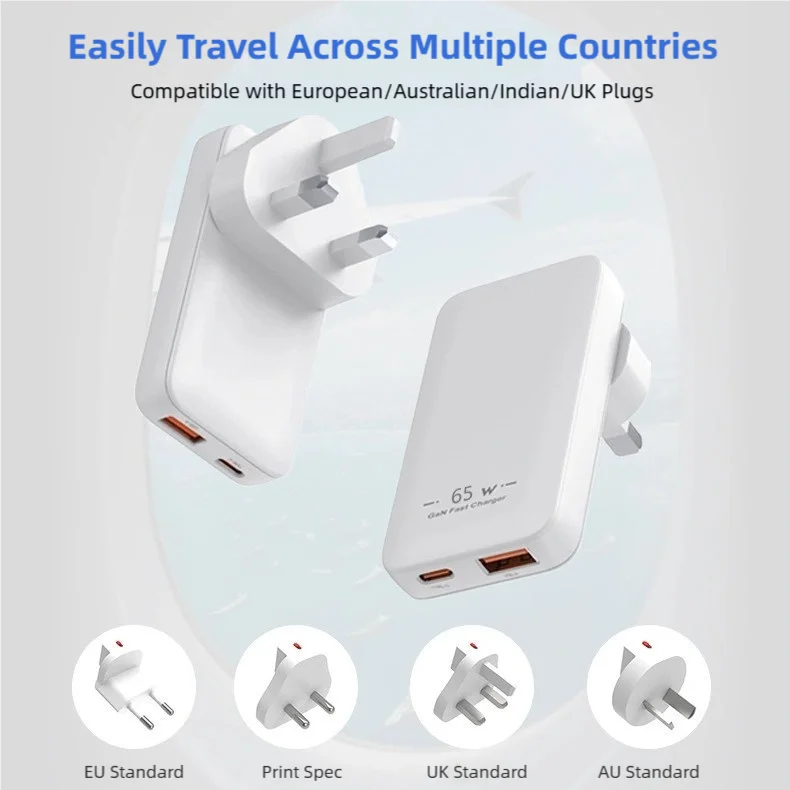 TINSOL 65W Ultra-thin Gallium Nitride Charger USA/EU/Korea/U