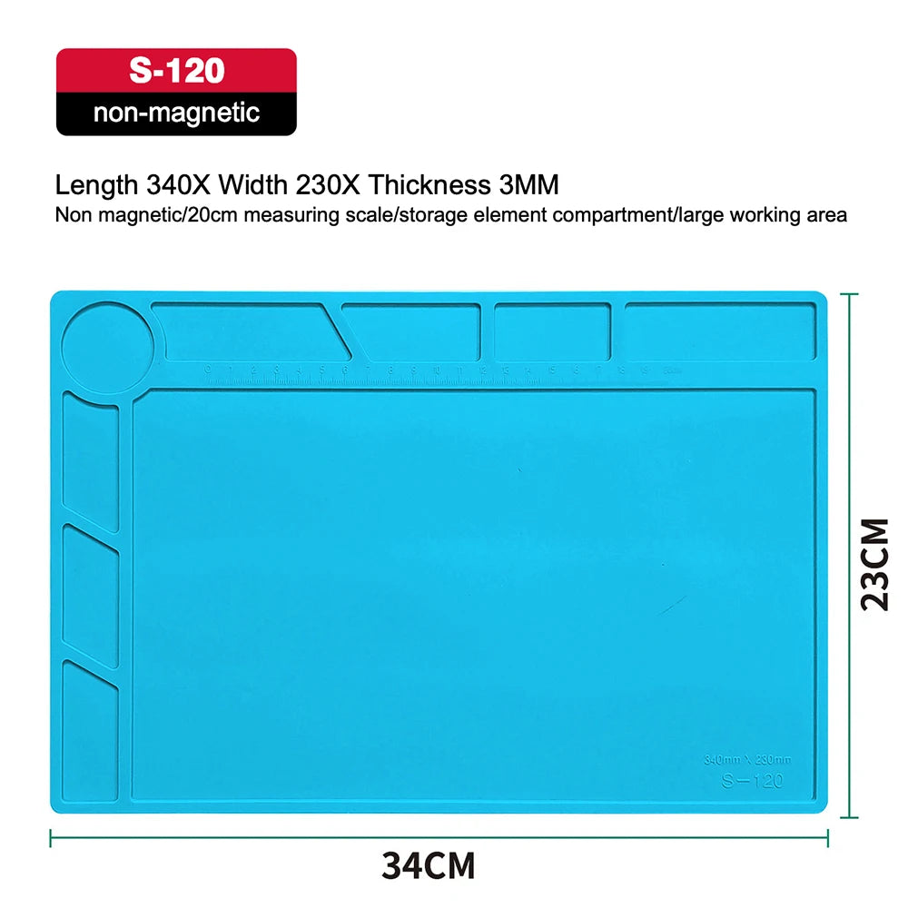 Silicone Soldering Pad Desk Platform Mat for Welding Station Iron Phone PC Repair Magnetic Heat Insulation No Lead S-160