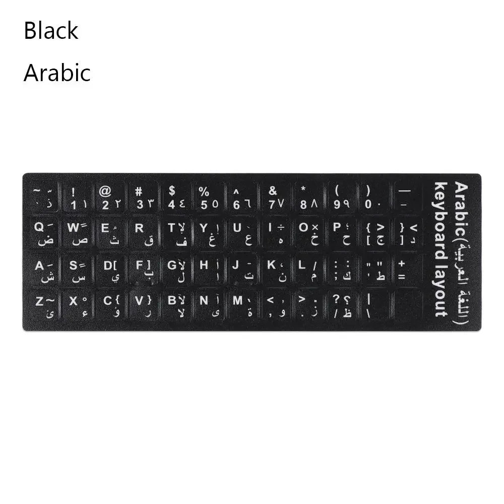 DIY Multi-language Keyboard Stickers Spanish/English/Russian/Deutsch/Arabic/Italian/Japanese Letter Replacement For Laptop PC