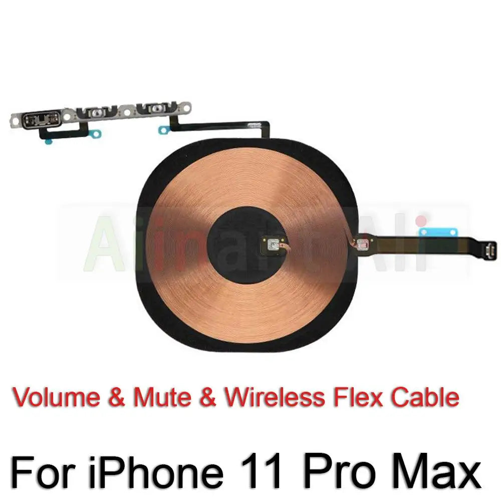 AiinAnt Power Volume Buttons Mute Wireless Charging Flash Light Power Flex Cable For iPhone 11 Pro 11Pro Max Phone Repair Parts