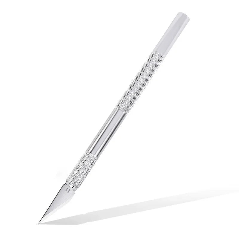 Non-Slip Metal Scalpel Knife Tools Kit Cutter Engraving Craft Knives + 5pcs Blades Mobile Phone PCB DIY Repair Hand Tools
