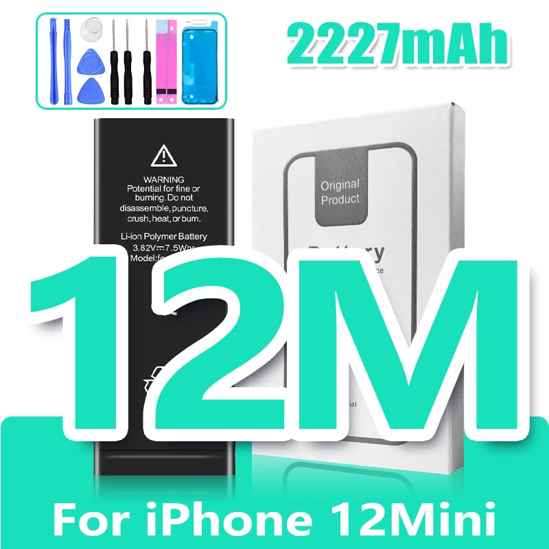 0 Cycle Replacement Battery for iPhone 11 12 13 14 Pro Max Mini High Capacity Phone for Apple iPhone with Free Repair Tools Set