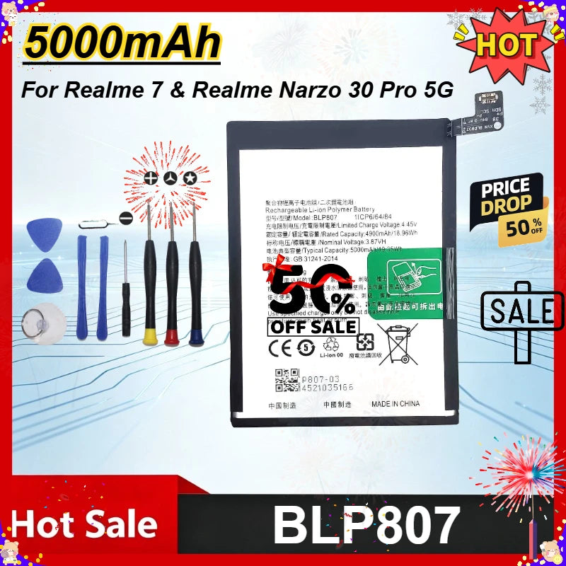 NEW 5000mAh BLP807 Replacement Mobile Phone Battery for OPPO