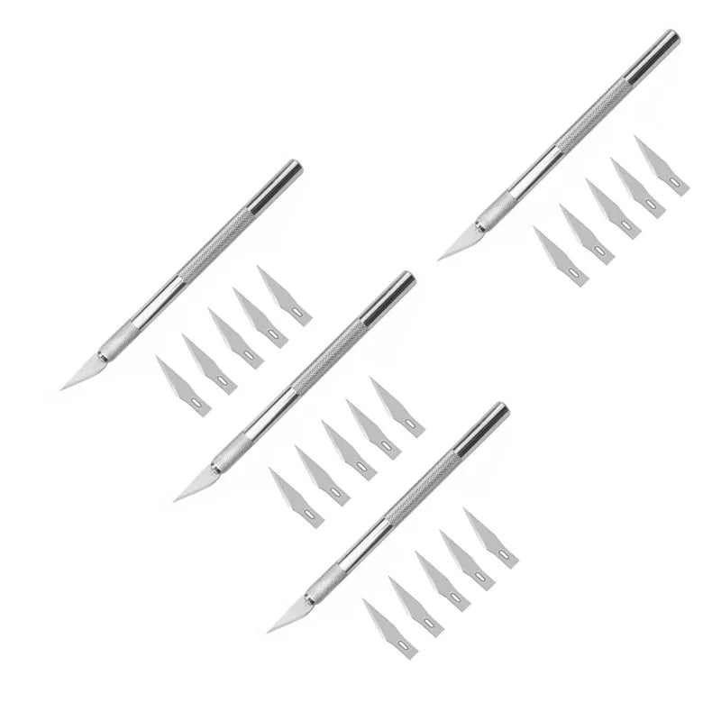 1/2/3/4/5/6 Set Non-Slip Metal Scalpel Knife Tools Kit Cutter Engraving Craft Knives for Mobile Phone DIY Repair Hand Tools