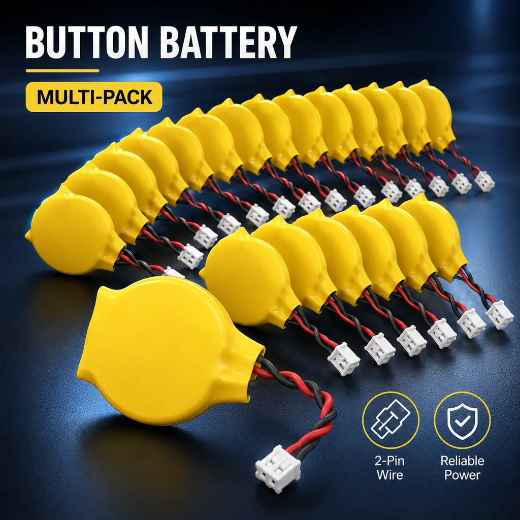 2-50Pcs CR2032 3V Lithium Battery With 2Pin 1.25mm Wire Conn