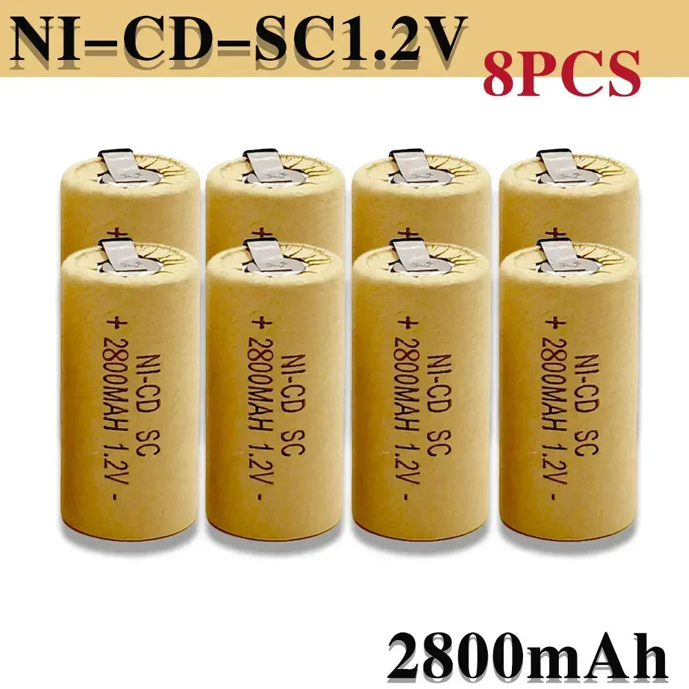 Hot Seller 1.2V 2200mAh/2800mAh Nickel-Cadmium Rechargeable Battery Suitable for Use as a Replacement Battery in Multiple Power