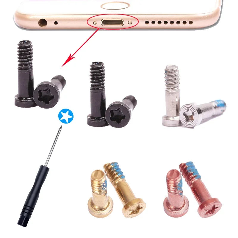 2Pcs Pentalobe Screws Compatible with iPhone 14/13/12 Pro Ma