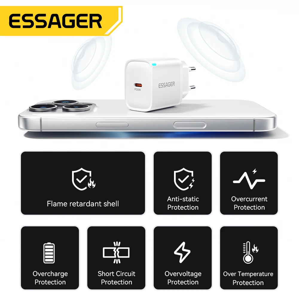 Essager 30W Type-C Charger PD 3.0 USB C Charger For iPhone 1