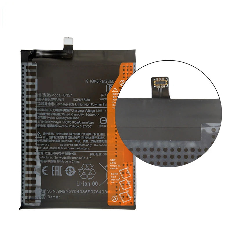 100% Orginal BN57 5060mAh Battery For Xiaomi Pocophone X3 Po