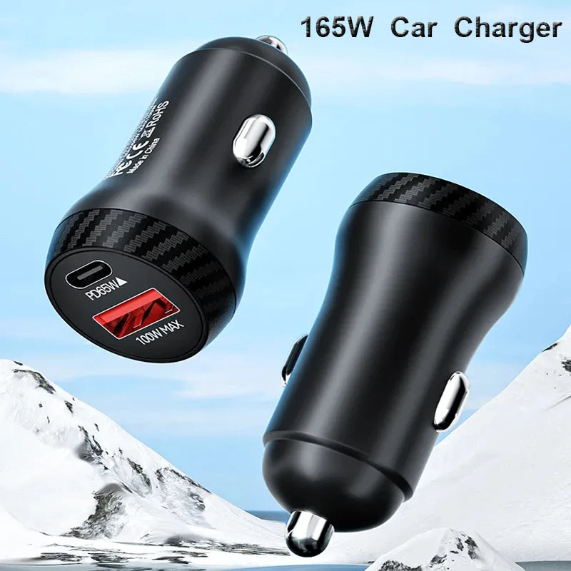 PD65W USB-A USB C Car Charger for iPhone 16 15 14 13 12 11 P