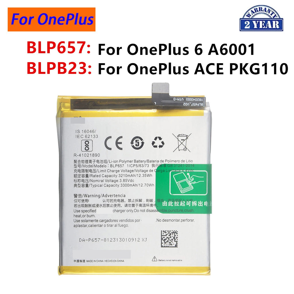 Brand New BLP657 BLPB23 Replacement Battery For OnePlus 6 A6