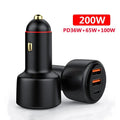 200W USB PD Car Charger 3port Super Fast Charger2.0 100W 65W