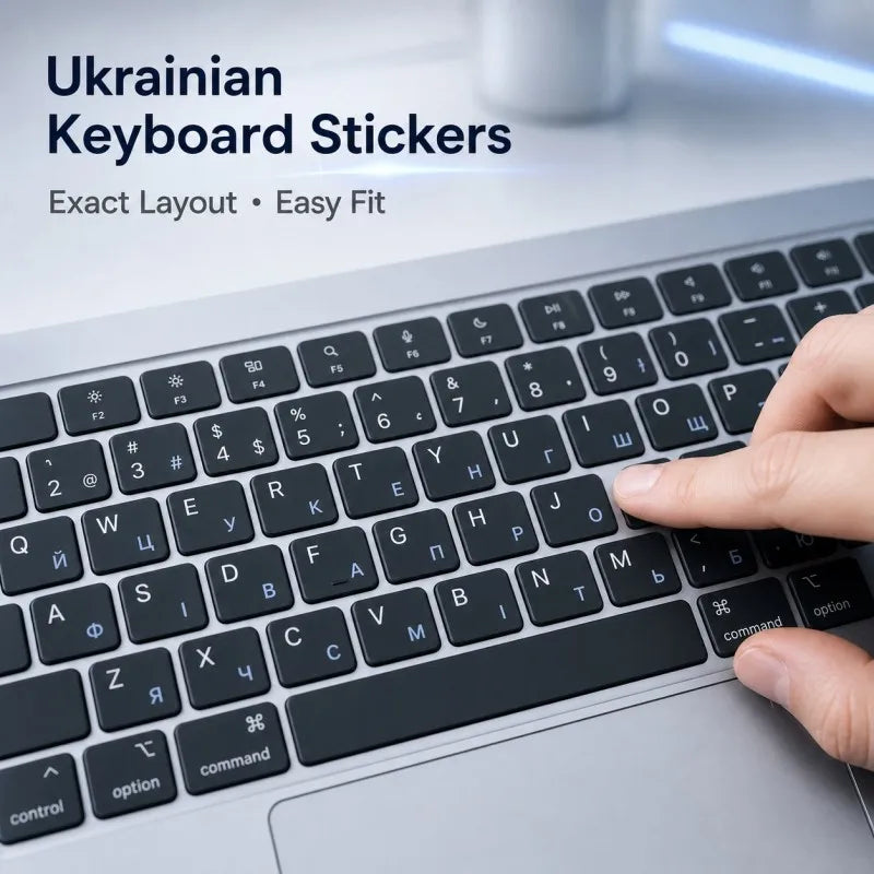 Ukrainian Keyboard Transfer Stickers Us Qwerty Waterproof Pv