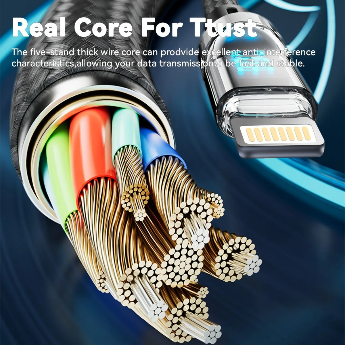 OOZCC PD 27W MAX Fast Charge Cable LCD Display Transparent S