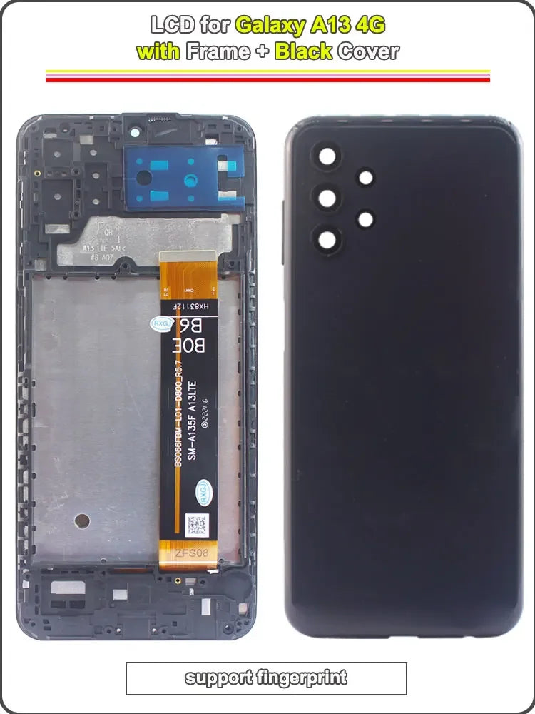 For Samsung Galaxy A13 4G Phone LCD Display Touch Screen Digitizer Panel Assembly for Samsung Galaxy A13 A135F A135M A135U A135N