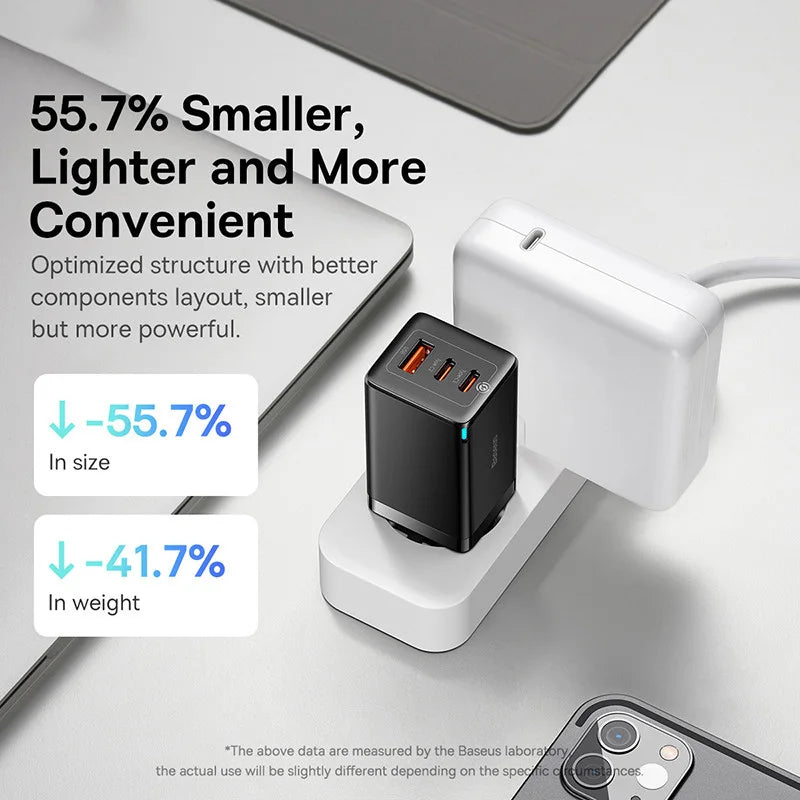 Baseus 65W GaN Charger Quick Charge Type C PD Charger USB Ch