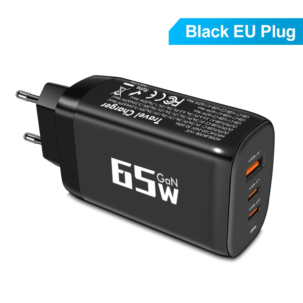 85W GaN USB Type C Charger QC3.0 Quick Charge PPS PD 65W 30W Fast Charging For iPhone 15 14 Pro MacBook Laptop Ipad Samsung