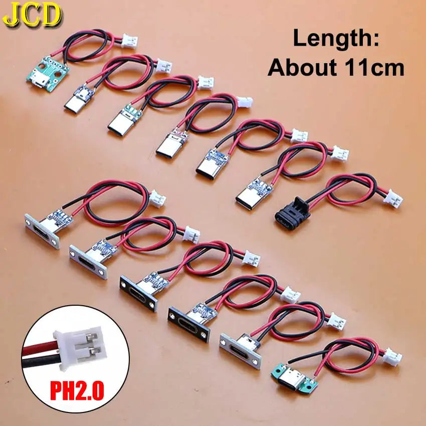 5pcs USB Adapter Cable PH2.0mm Terminal Micro USB Jack Type-