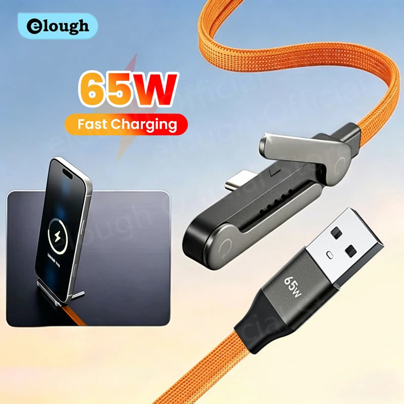 65W USB A To USB Type C Cable Quick Charge Phone Charger Cab