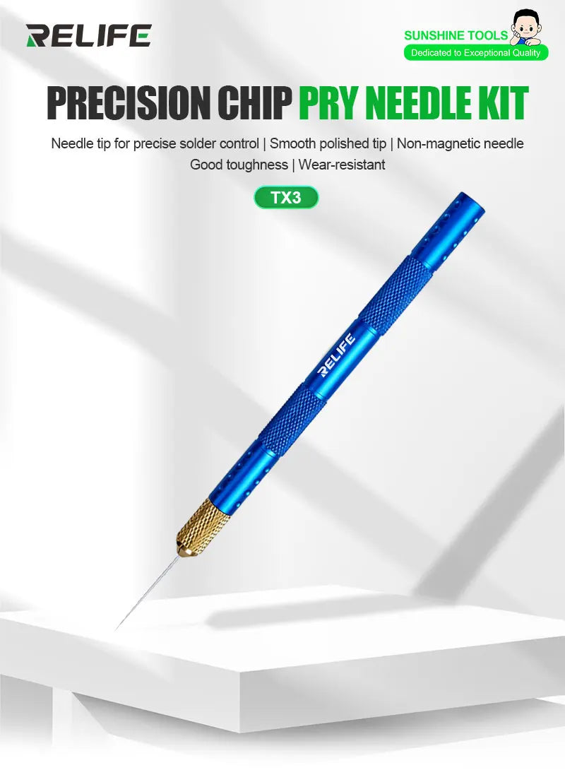 RELIFE TX3 Chip Pry Needle Tool Kit with Ergonomic Handle fo