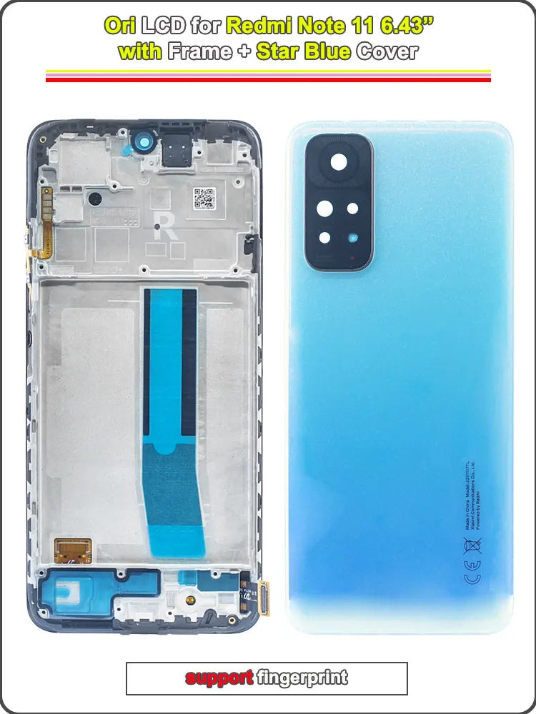 Super AMOLED LCD for Redmi Note 11 4G LCD Display Touch Screen Digitizer Replacement for Redmi Note 11 Phone 2201117TY 2201117TG