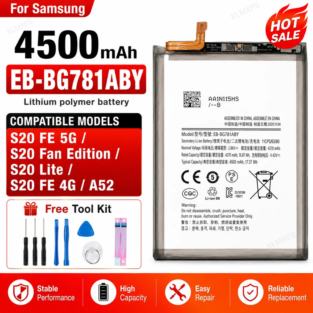 Quality Battery For Samsung S21 Ultra S21 Plus S20 FE A51 A7