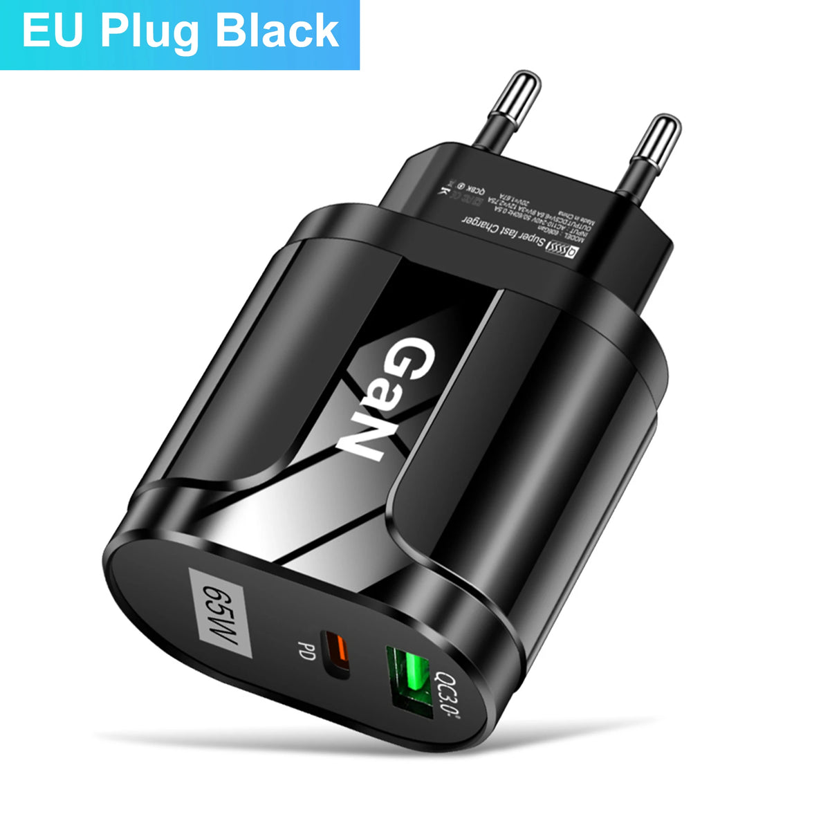 GaN 65W PD USB Type C Charger Mobile Phone Quick Charge Type