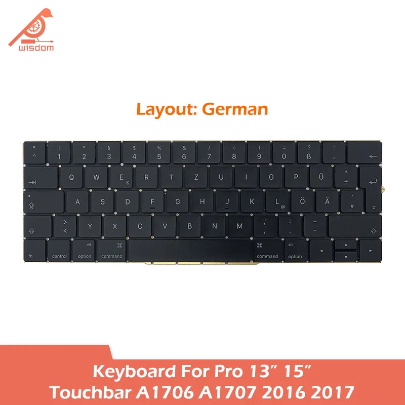 Laptop A1706 A1707 Keyboard For Macbook Pro Retina 13 15 Touchbar A1706 A1707 Keyboard Replacement 2016 2017