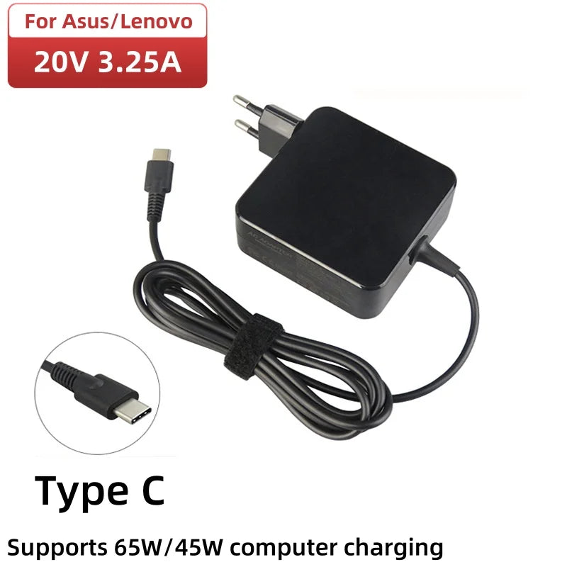65W 20V 3.25A Type-C 45W USB C Phone PD Laptop Plug Charger 