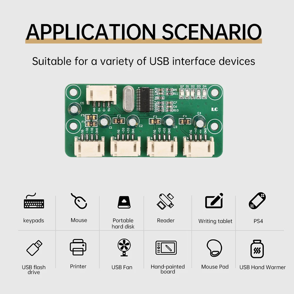 1-to-4-Port HUB Module USB 2.0 Free Drive USB Splitter Elect