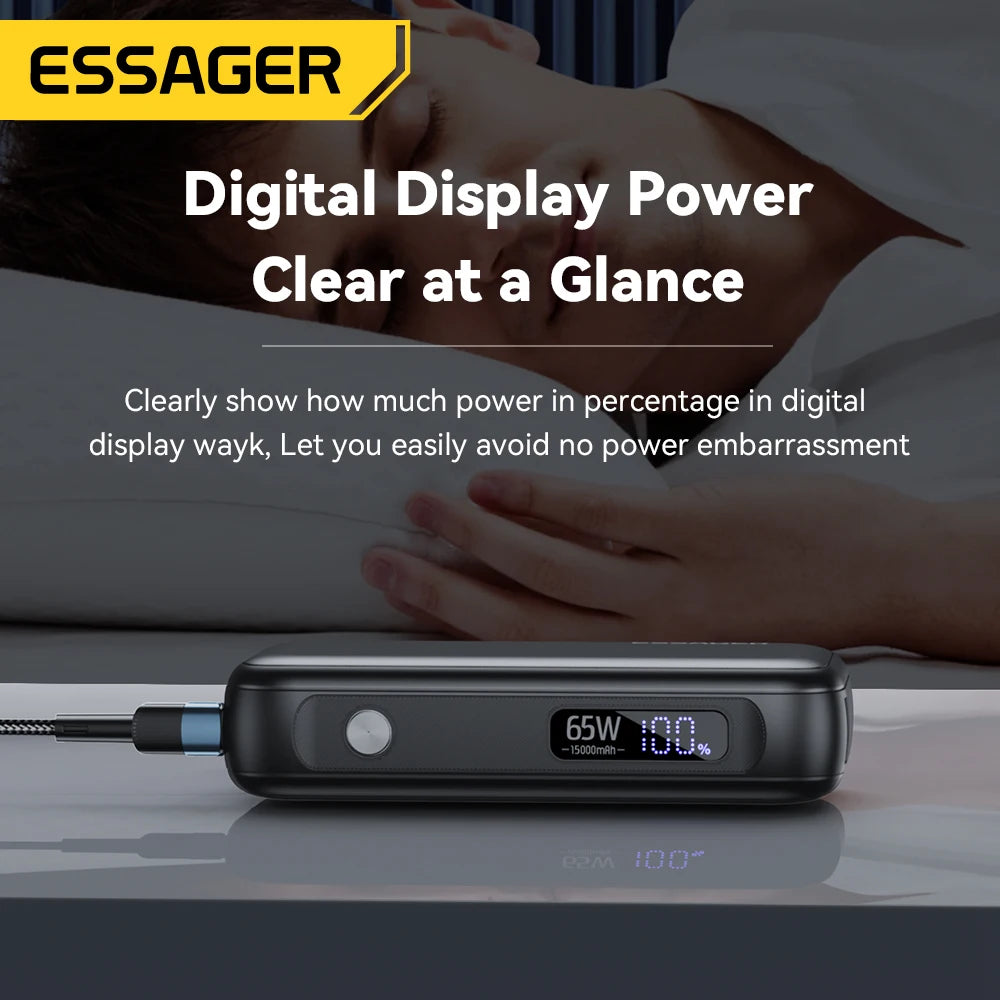 Essager Power Bank Portable 15000mAh in With USB C Cable Ext