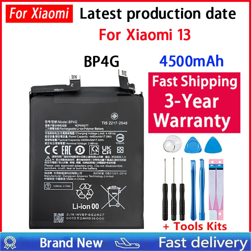 100% Brand New Battery BP4G 4500mAh For Xiaomi Mi 13 Phone R